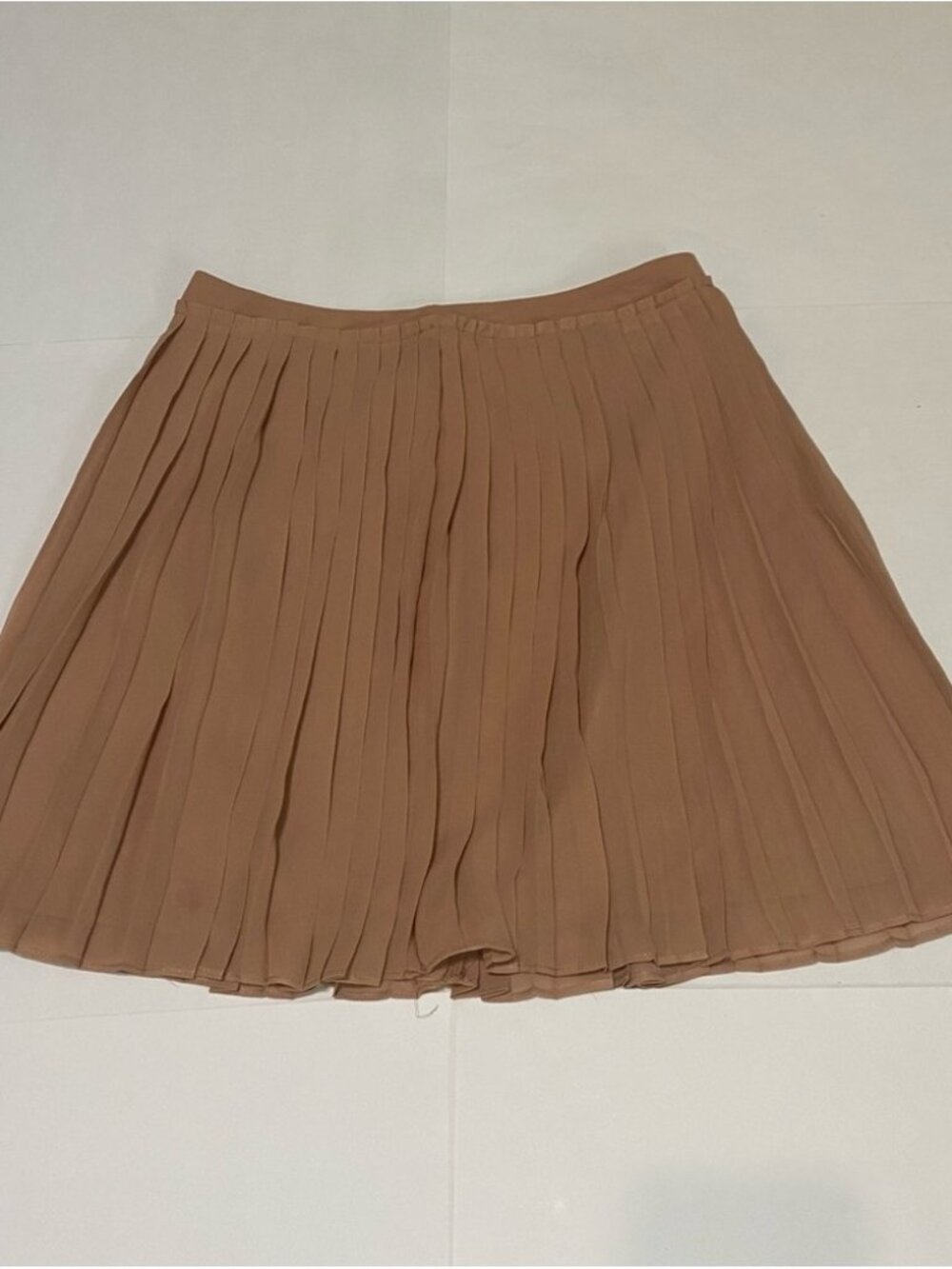 Tan Pleated Skirt